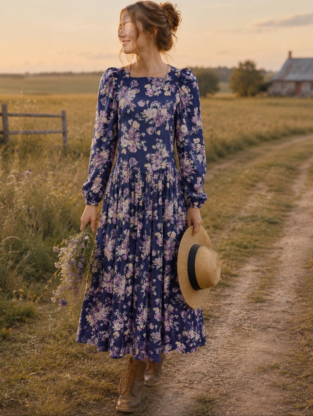 Laura Ashley Made In Great Britain Cottage Core Maxi Dress 10